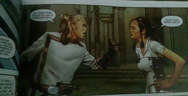 Annikin e Leia brigam, em seu primeiro encontro, mas, páginas depois declaram amor eterno. Nada de "Eu sei", que nosso Han Solo responde no filme O Império Contra-ataca