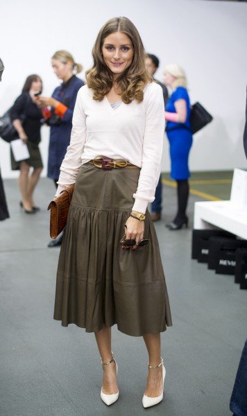 LONDON, UNITED KINGDOM - SEPTEMBER 17: Olivia Palermo attends the front row for the Antonio Berardi show on day 4 of London Fashion Week Spring/Summer 2013, at Brewer Street Car Park on September 17, 2012 in London, England. (Photo by Nick Harvey/WireImage)