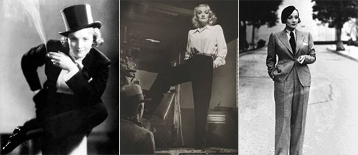 Marlene Dietrich usando calças - Imaginaçã Fértil