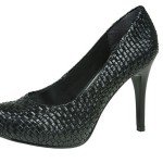 scarpin Mr Cat meia pata e couro trançado