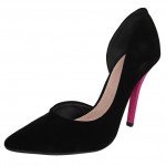 scarpin aberto na lateral com salto rosa da Fiveblue